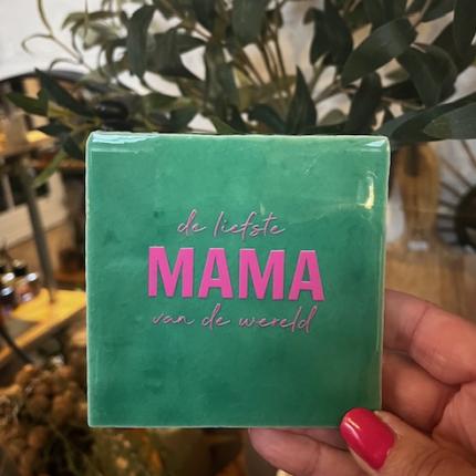 Tegeltje De liefste mama groen roze