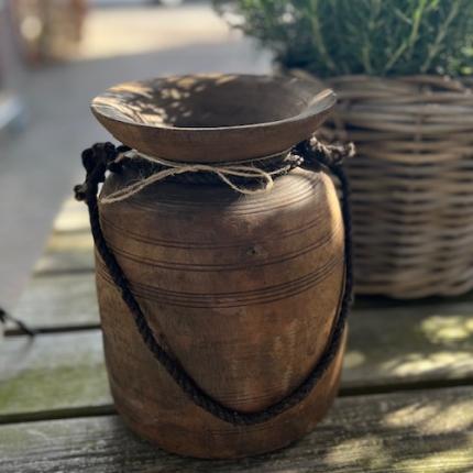 Houten waterkruik h 25 cm 