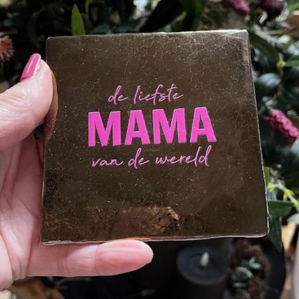 Tegeltje De liefste mama goud roze