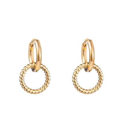 Oorbellen Twisted Circle goud E2786-2
