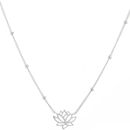 Ketting Lotusbloem zilver N1414-1