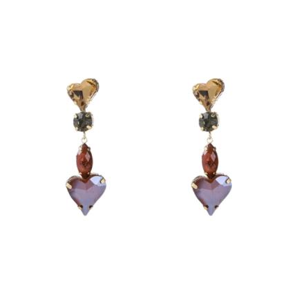 Oorbellen heart of stone champagne goud E4651-2