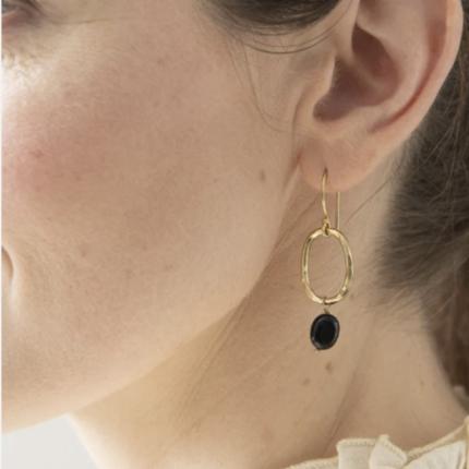 Oorbellen Graceful Black Onyx Gold 24334
