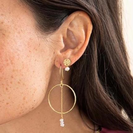 Oorbellen talent Moonstone goud