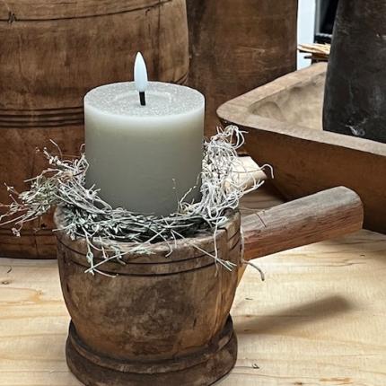 Houten kandelaar nr. 4 met handvat excl deco