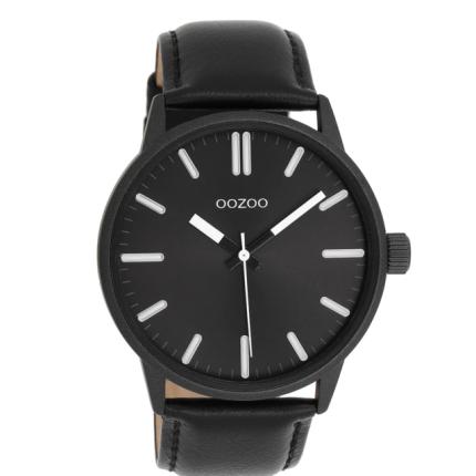 Herenhorloge Oozoo C11404 zwart met zwart leren band