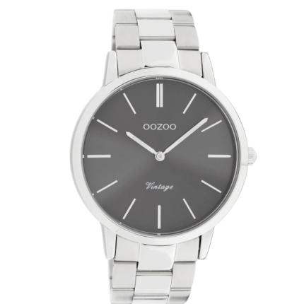 Herenhorloge Oozoo C20021 zilverkleurig met rvs band