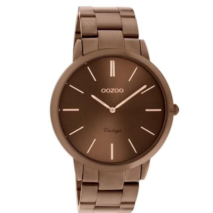 Herenhorloge Oozoo C20103 bruin met bruin rvs band