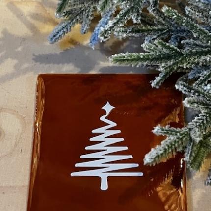 Tegeltje kerstboom terra