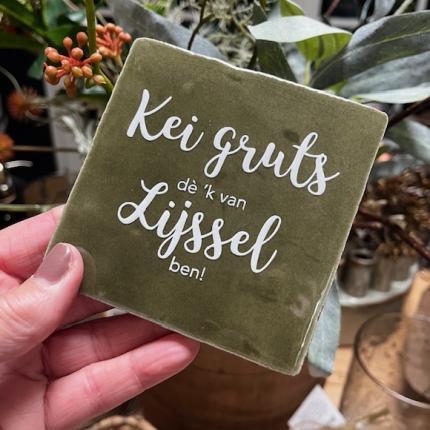 a. tegeltje Lijssel Kei gruts olijfgroen creme