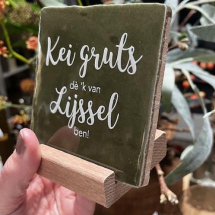 z. houder voor tegeltje houtkleur