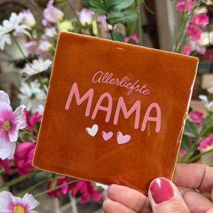 Tegeltje Allerliefste mama terra roze
